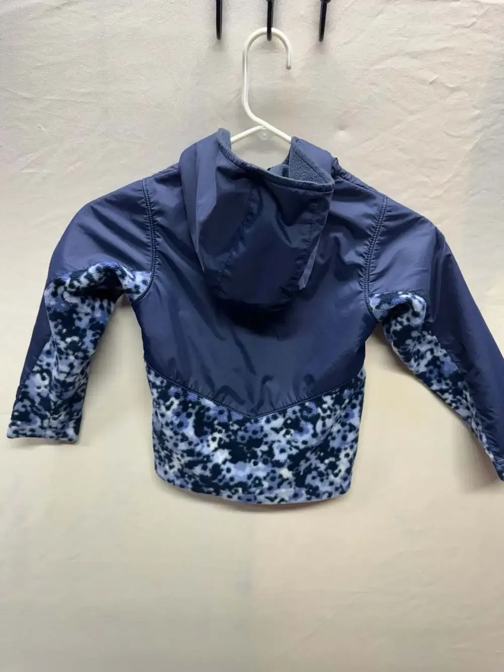 Columbia Toddler Steens Mt II Overlay Hooded Fleece Jacket Blue Floral Size 4T